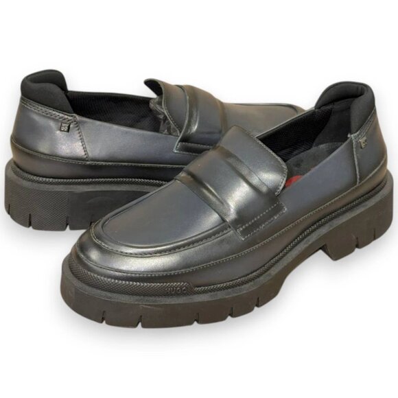 HUGO Denzel Men's Black Leather Loafers US 9 (UK 8 EU 42) MSRP $230 - Picture 4 of 4